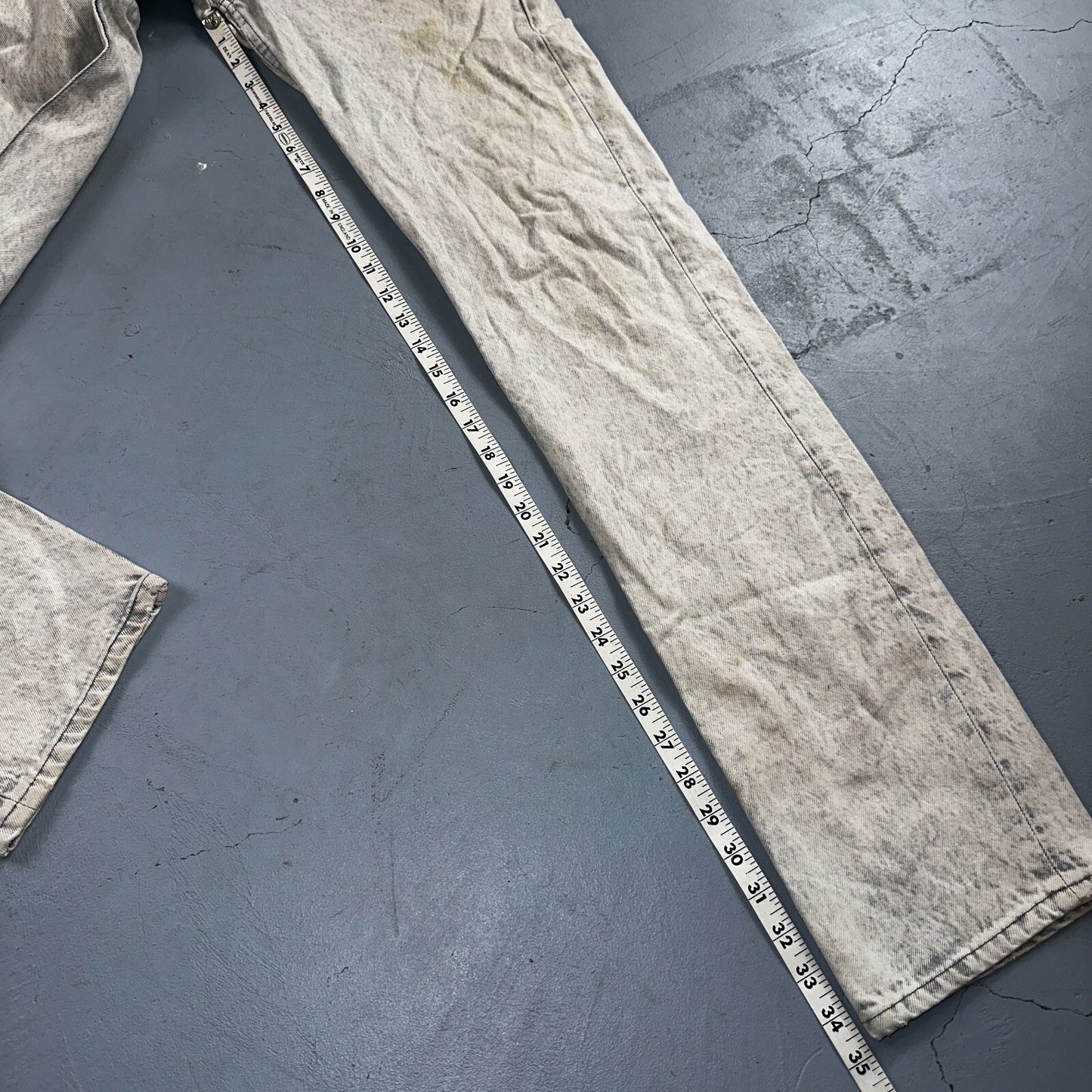 Levis 501 Vintage 80s USA XX Straight Leg Jeans Gray Acid Wash 29x36 Act 28x34