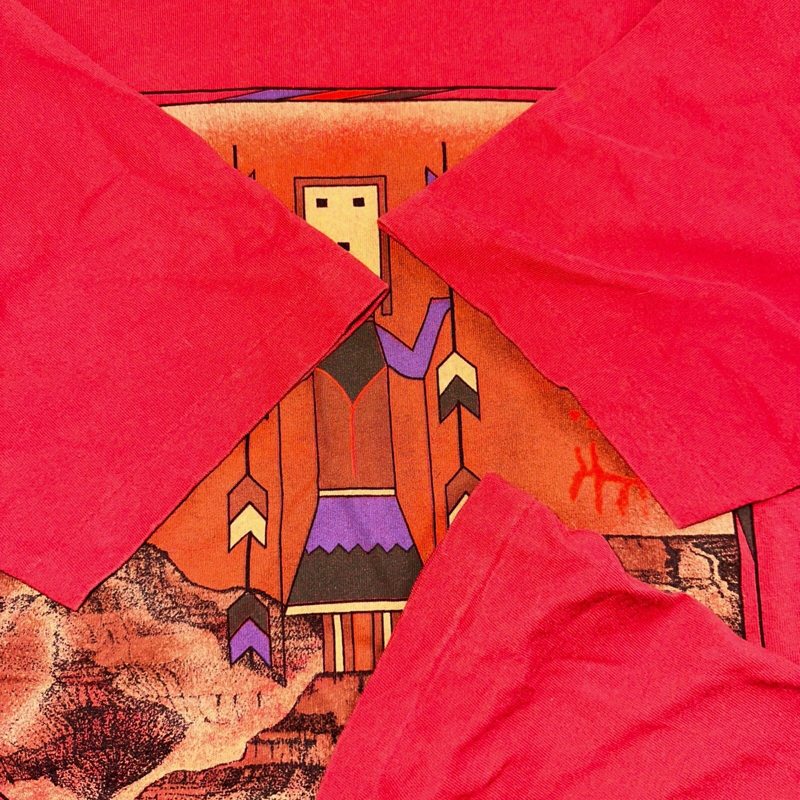 Grand Canyon 90s Single Stitch VTG T Shirt USA Tribal Red Spirits Culture Art