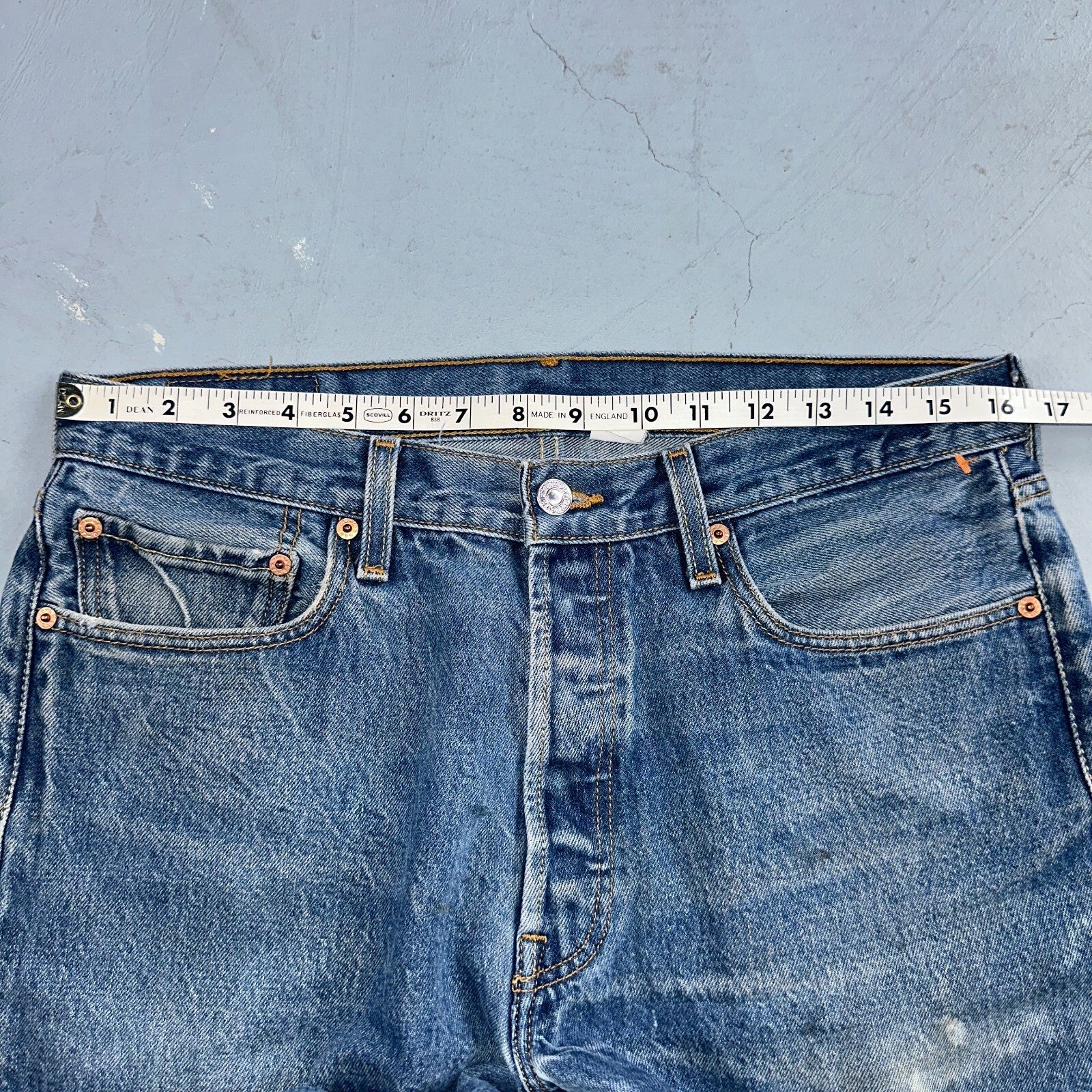 Levis 501 Vintage Y2K XX Straight Leg Jeans 90s Blue Med Wash 35x33 Act 33x29