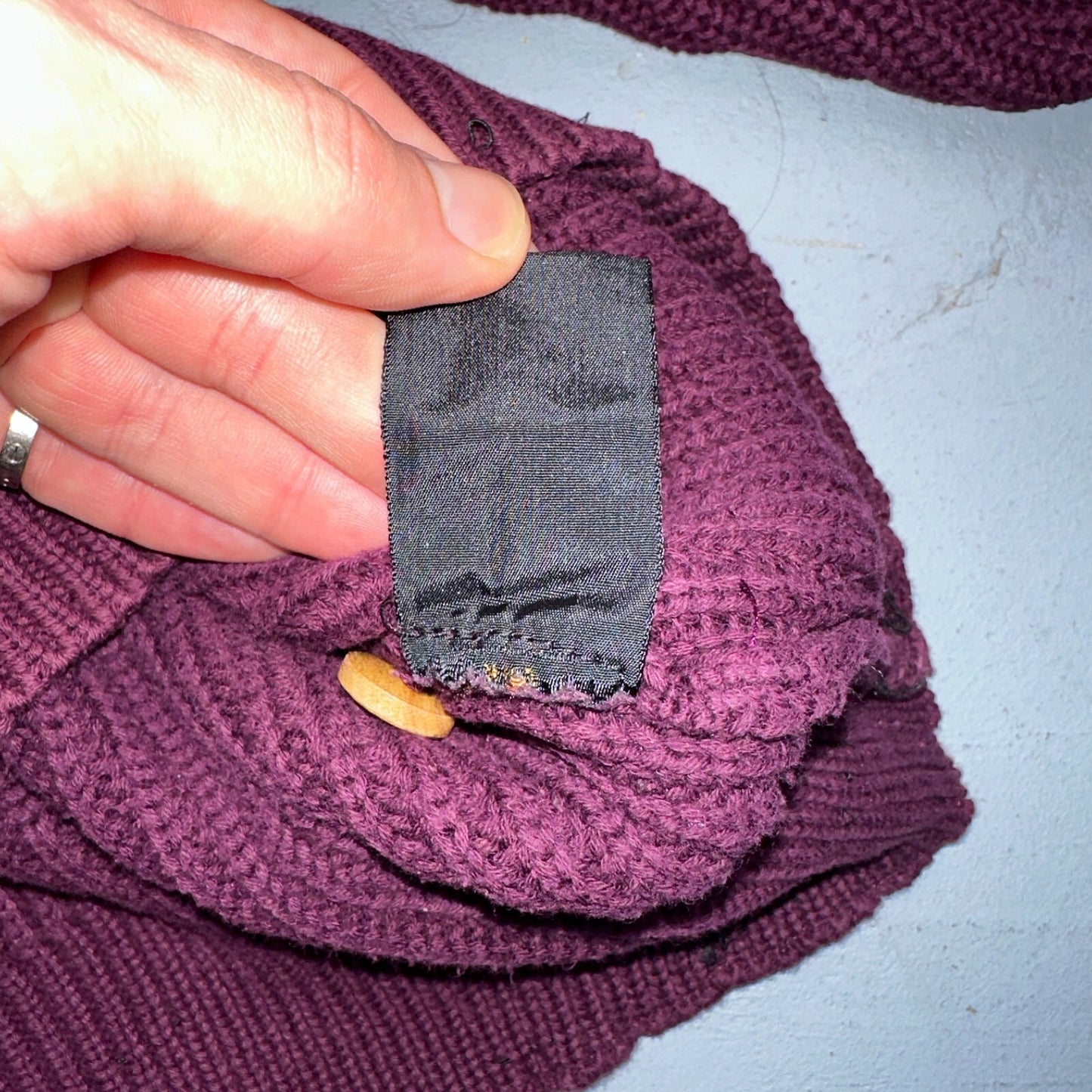 Eddie Bauer VTG 80s Sweater Mens Large Maroon Knit Henley Pullover Outdoor