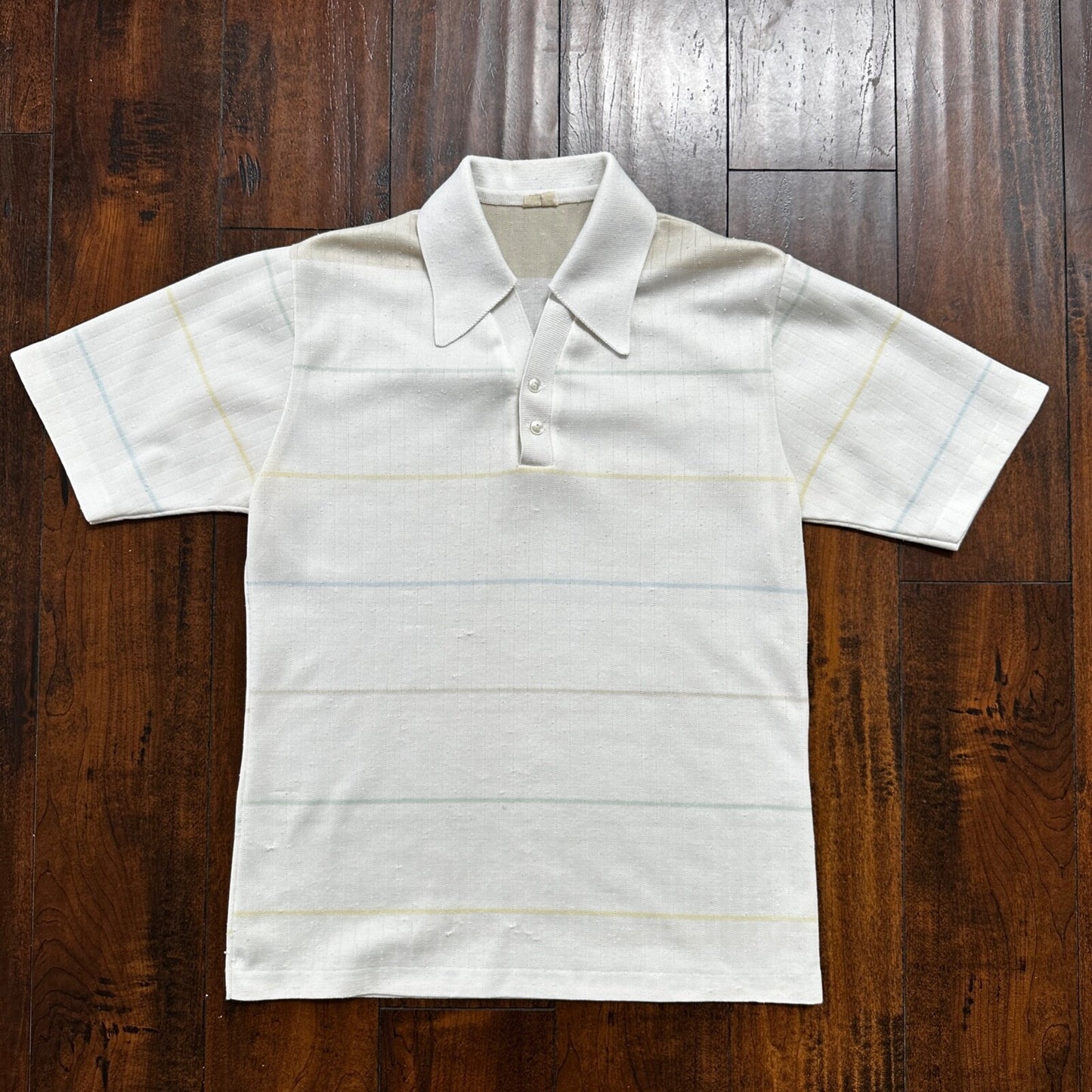 Vintage Edwards California White Polo Shirt Single Stitch 1960s Rockabilly 60s