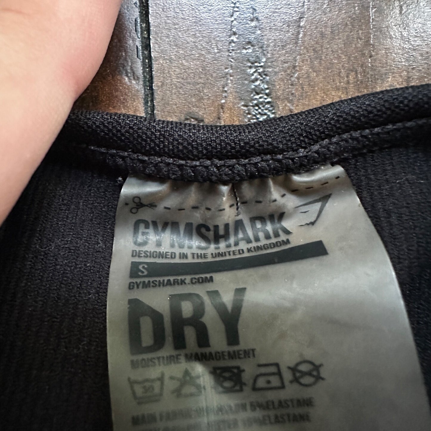 GYMSHARK Flawless S Women Sport Bra Black Stretch Padded Knit Gym Activewear