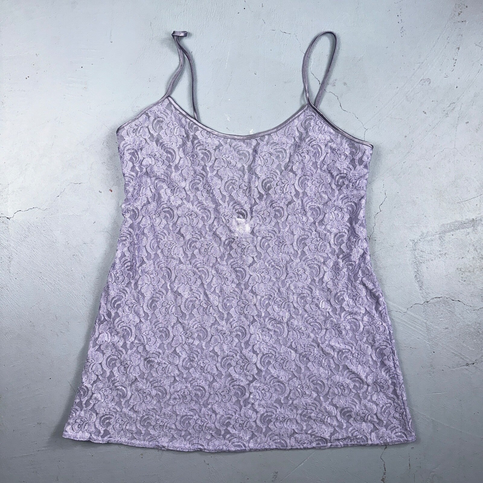 Soft Sensations 80s VTG Women's Lace Trim Satin Mini Slip Lingerie Dress Purple