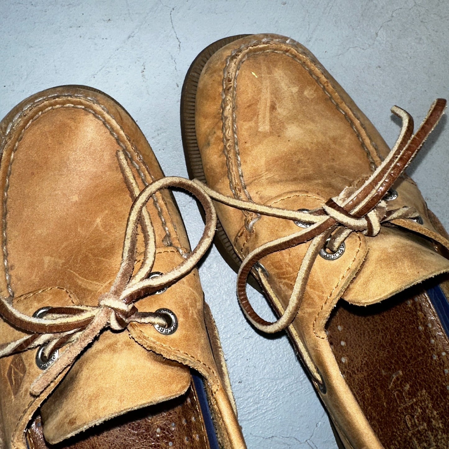Sperry Top Sider Loafer 8.5 M Sahara 2-Eye Boat Shoes Tan Leather Men