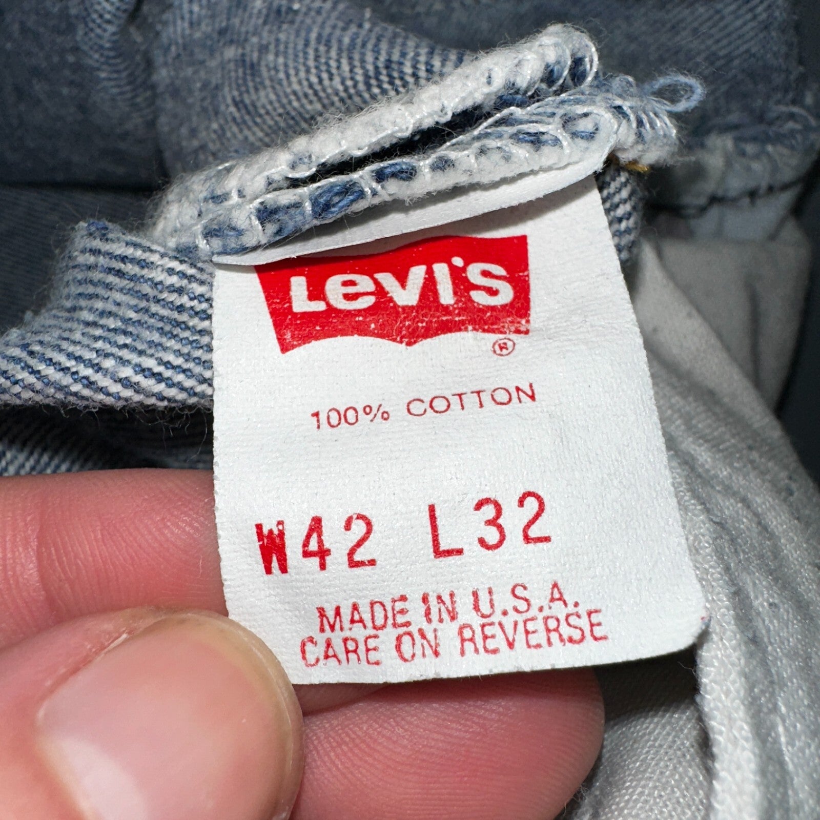 Levis 501 Vintage 90s USA XX Straight Leg Jeans Blue Med Wash 42x32 Act 39x29