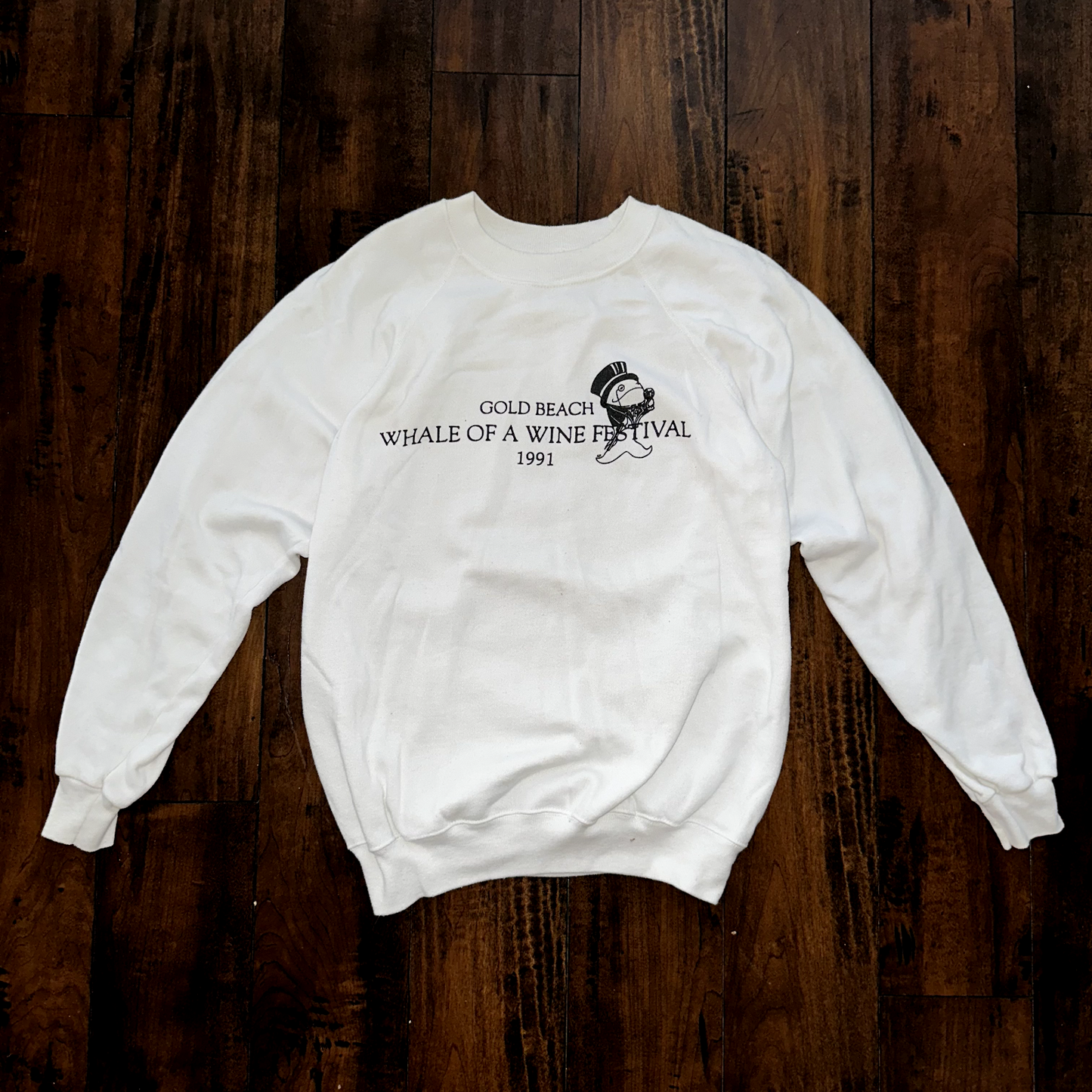 Gold BeachVintage Sweatshirt Shirt Crewneck Jumper Wine Festival Hanes 1991