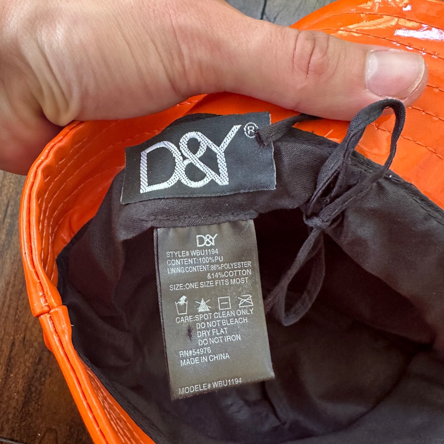 Y2K David & Young Women's Solid Rain Bucket Hat Orange VTG style 90s Cool Cap