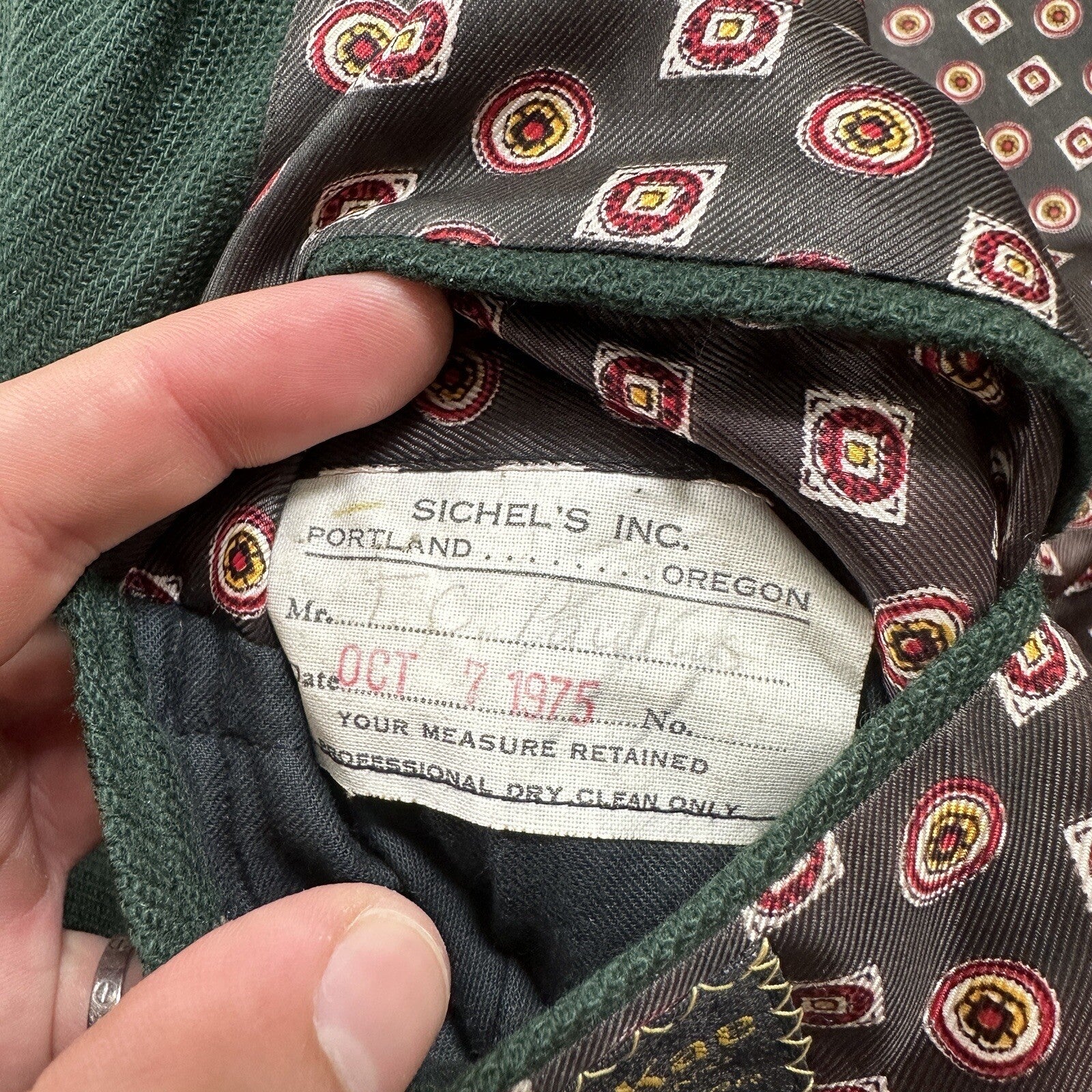 1960s 1970s Green Cashemere Sport Jacket VTG Mens Suit 44 34x32 Rockabilly Gray