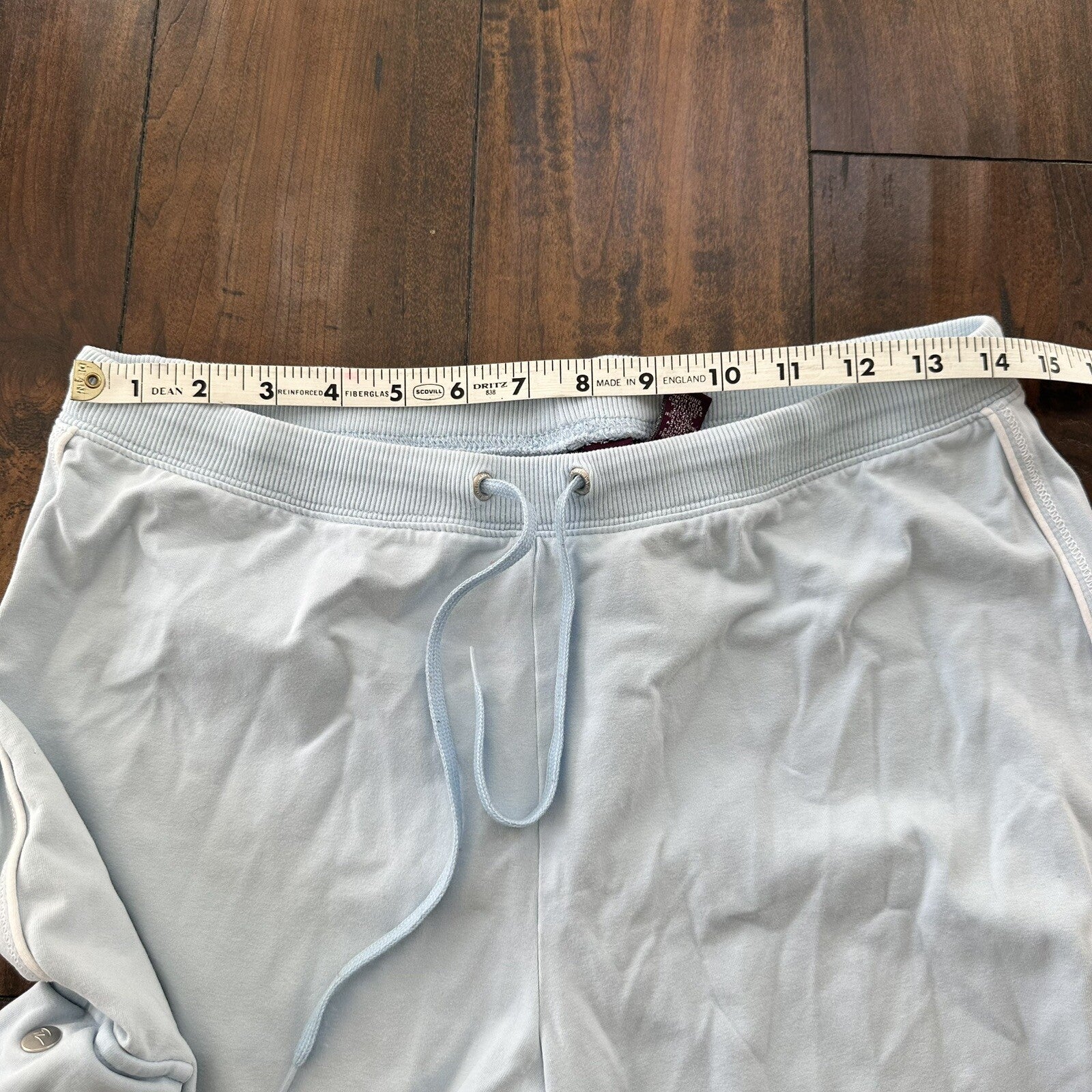 Gloria Vanderbilt Sport Pants Womens PL Blue Sweatpants Cotton Caro Pocket Capri