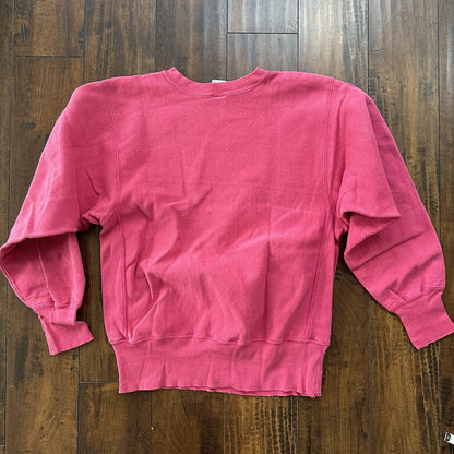Vintage Champion 90s USA Pink Reverse Weave Sweatshirt Blank 70s Gusset Jumper