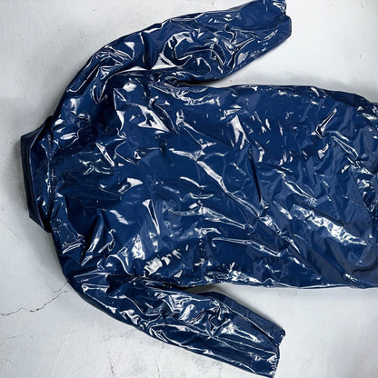 Liliput Womens Blue Trench Raincoat + Bucket Hat Polyester Rubber Vinyl 70s VTG