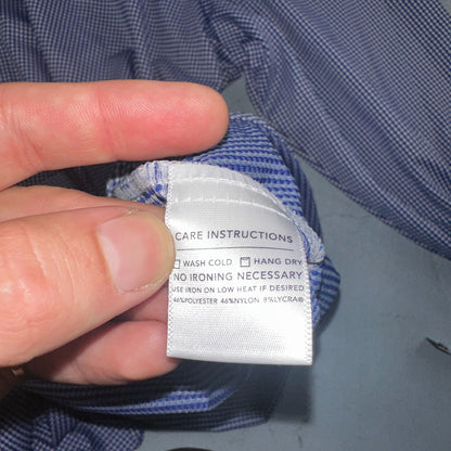 Mizzen Main Spinnaker Collection Shirt Mens L Trim Fit Navy Gingham Performance