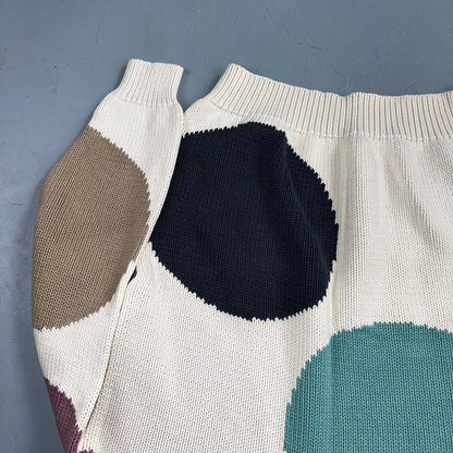 Perry Ellis VTG Atomic Pullover Sweater Womens M Multicolor Abstract Ski Cotton