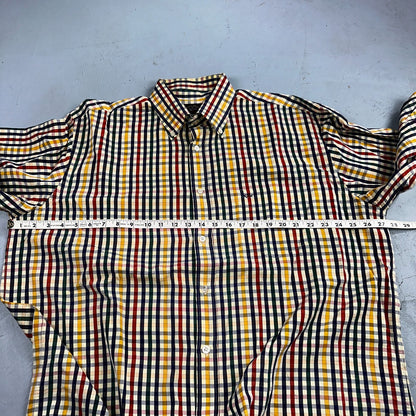 Paul & Shark Shirt Men's 46 Button Down Long Sleeve Gingham Check Italy Tricolor