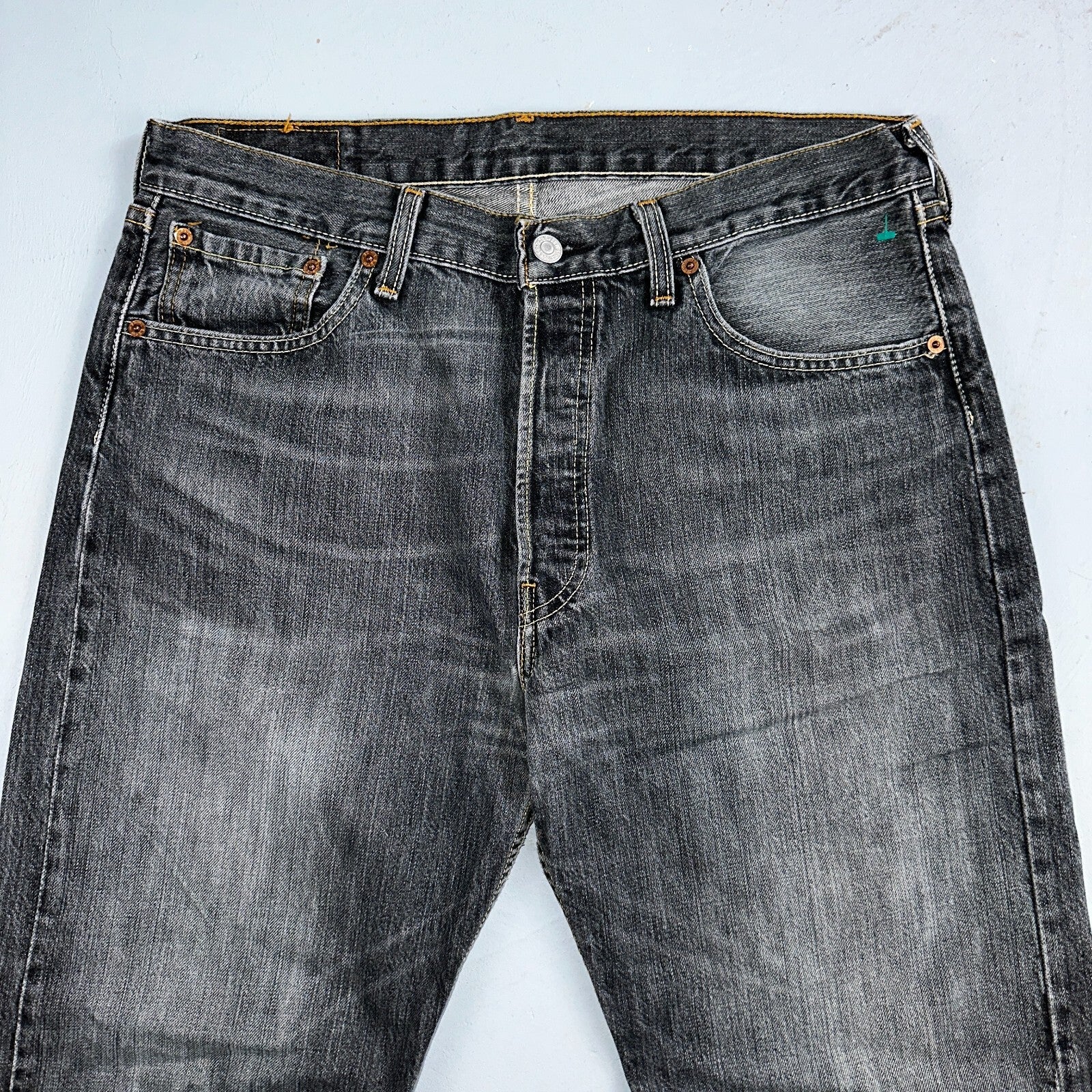 Levis 501 Vintage Y2K XX Straight Leg Jeans Black Light Wash 34x34 Act 33x33