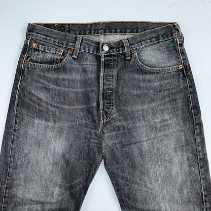 Levis 501 Vintage Y2K XX Straight Leg Jeans Black Light Wash 34x34 Act 33x33