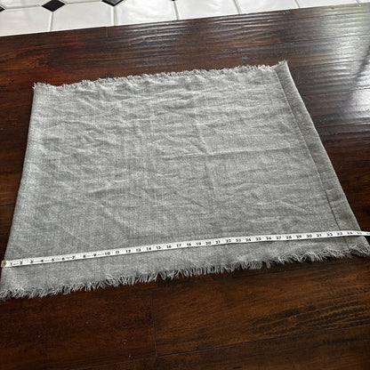Gray Solid Stitched Scarf Lightweight Heather Winter Used Big Size Cute SQUARE