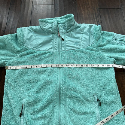 Vtg Nike ACG Womens Soft Fleece Turquoise Teal Blue Full Zip Jacket Y2K Warm