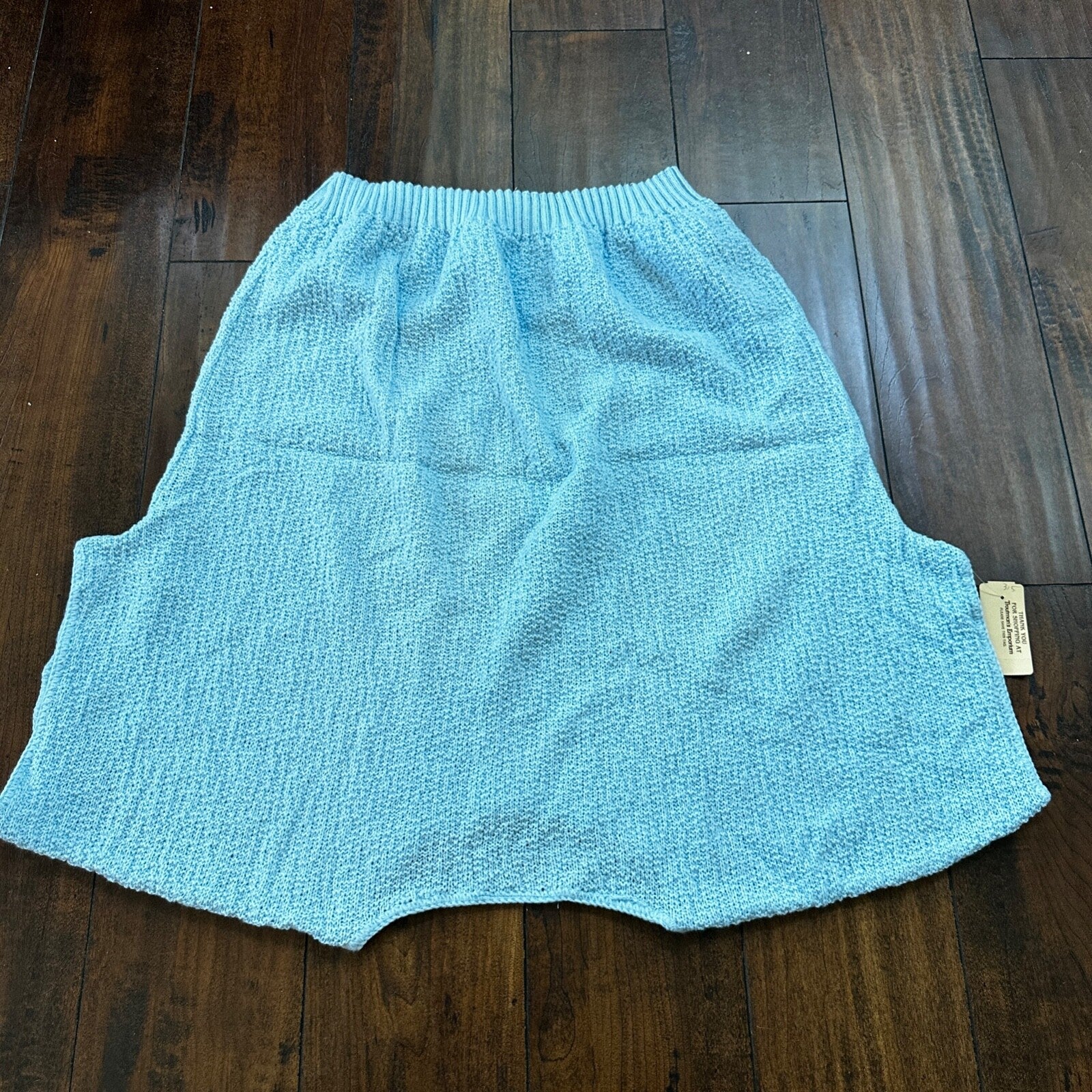 VTG 80s Deadstock South Knit Blue Sweater Vest Cut Shoulder Unisex Tags 1980s