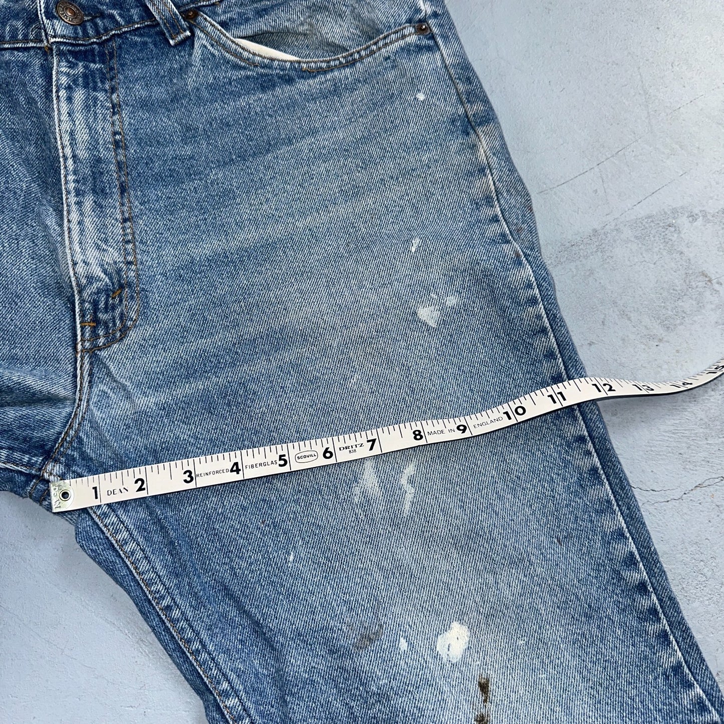 Levis 517 Vintage 80s USA Orange Tab Bootcut Flare Blue Worn Jeans Act 34x30