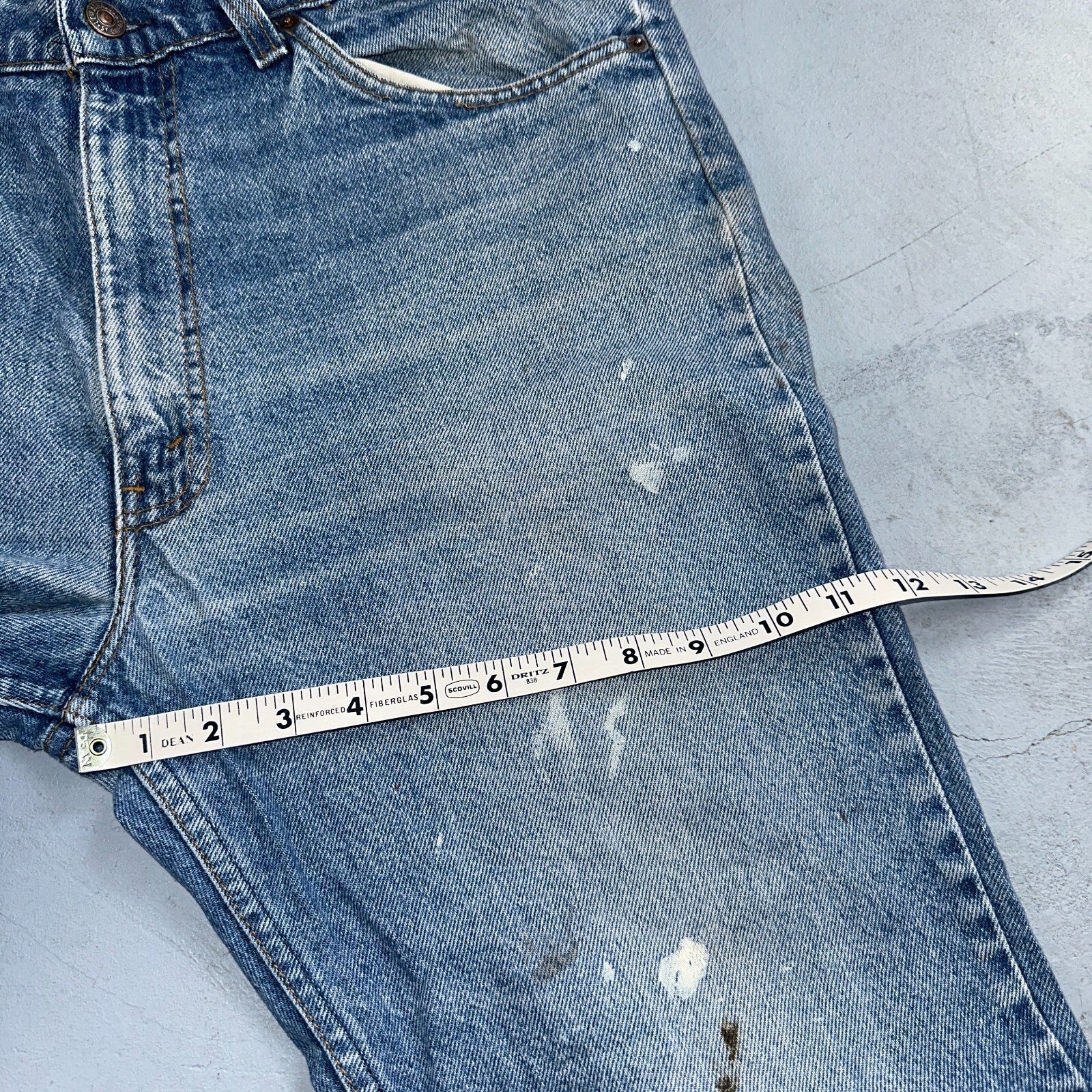 Levis 517 Vintage 80s USA Orange Tab Bootcut Flare Blue Worn Jeans Act 34x30