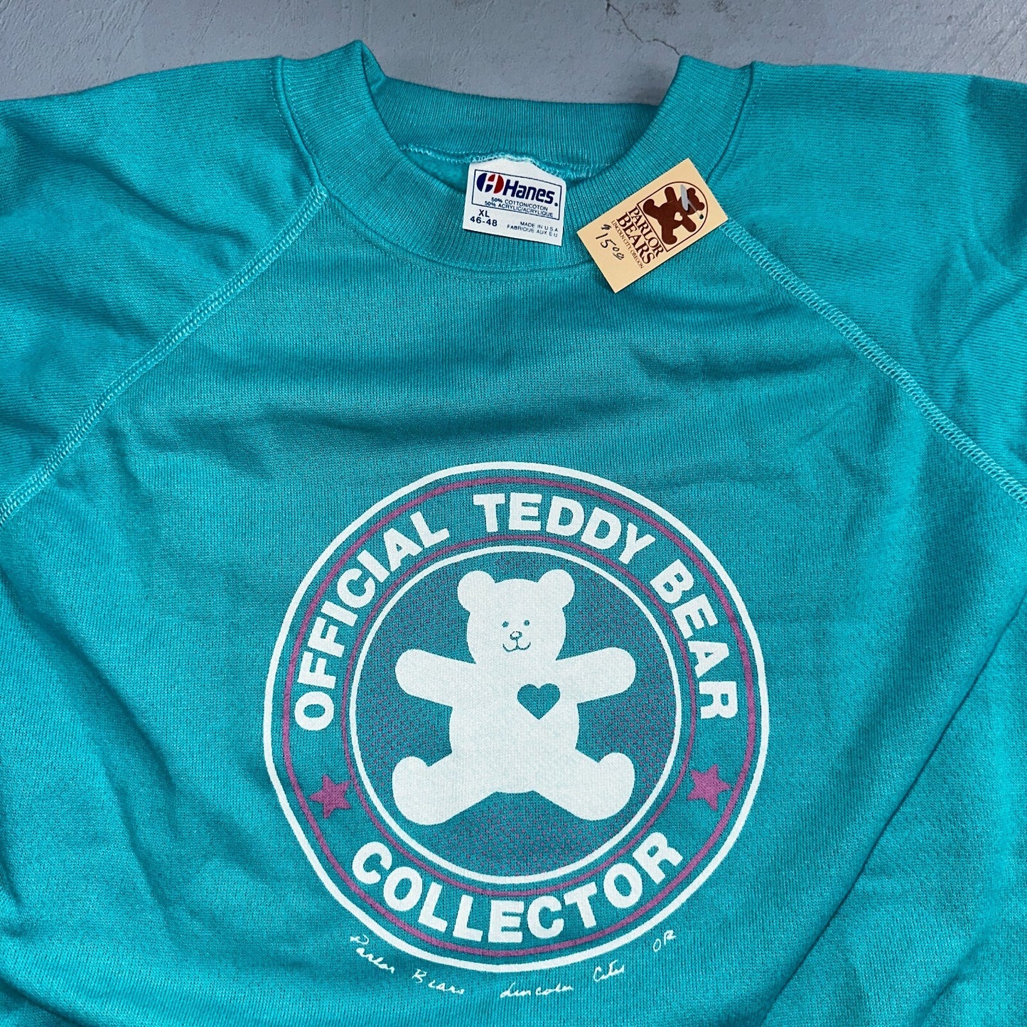 Hanes VTG Parlor Bears Crew Neck Sweatshirt Teddy Bear Collector TY 1980s XL