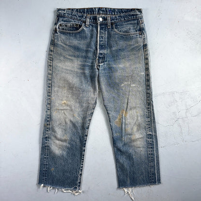 Levis 501 Vintage 80s USA XX Straight Leg Jeans Blue Light Wash Act 32x24 Capri