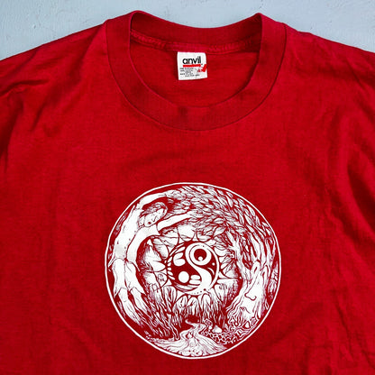 Survival Lines Earth VTG T Shirt Hippie Anvil Band Promo Trip 90s 2XL Tree Music