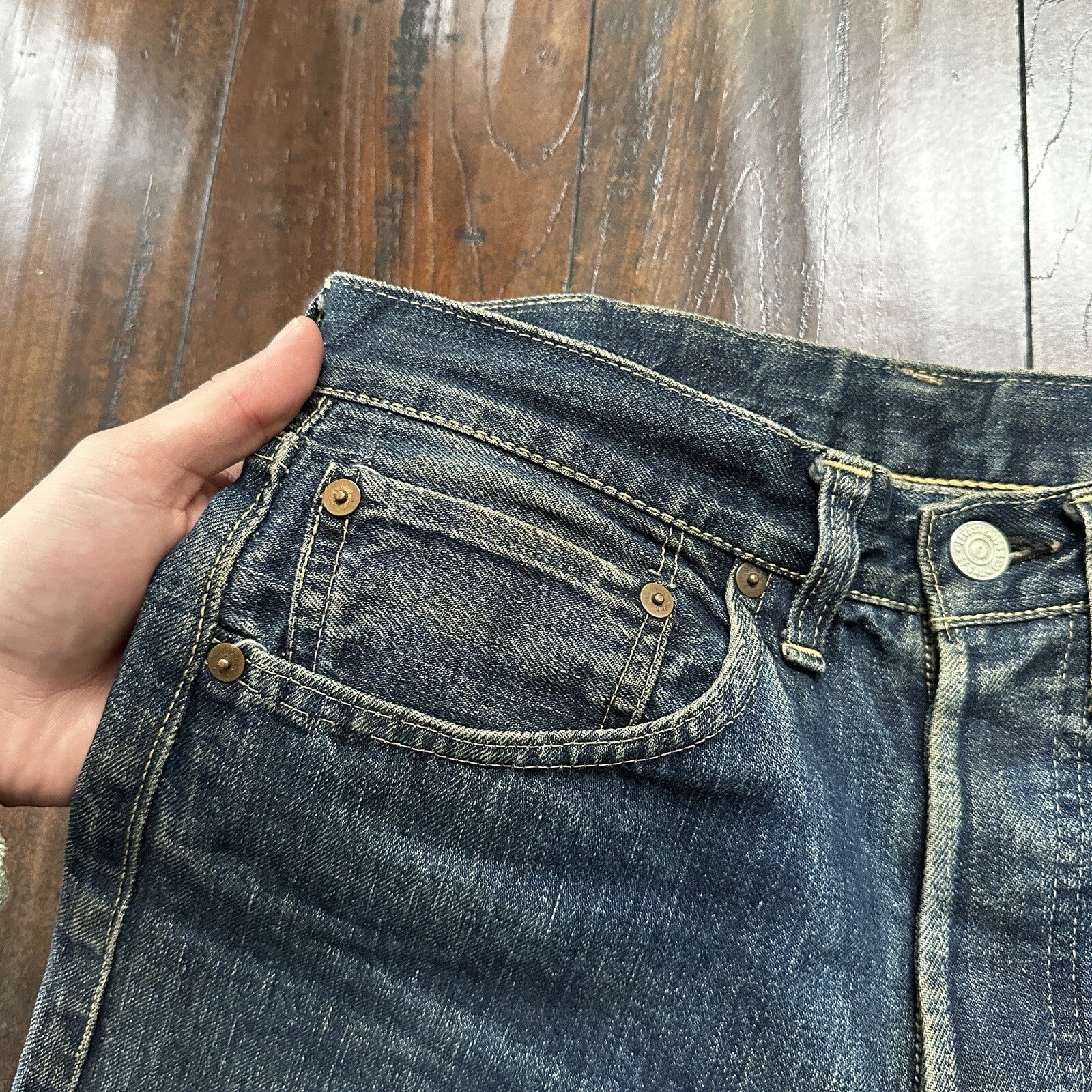 Vintage LEVIS 501XX Jeans Big E 1940s Denim Redline Selvedge 28x32 USA 1947 40s