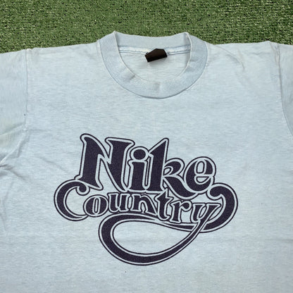 Nike Vintage T Shirt Mens Small Country Hike 70s Basic Simple Rap Music Running