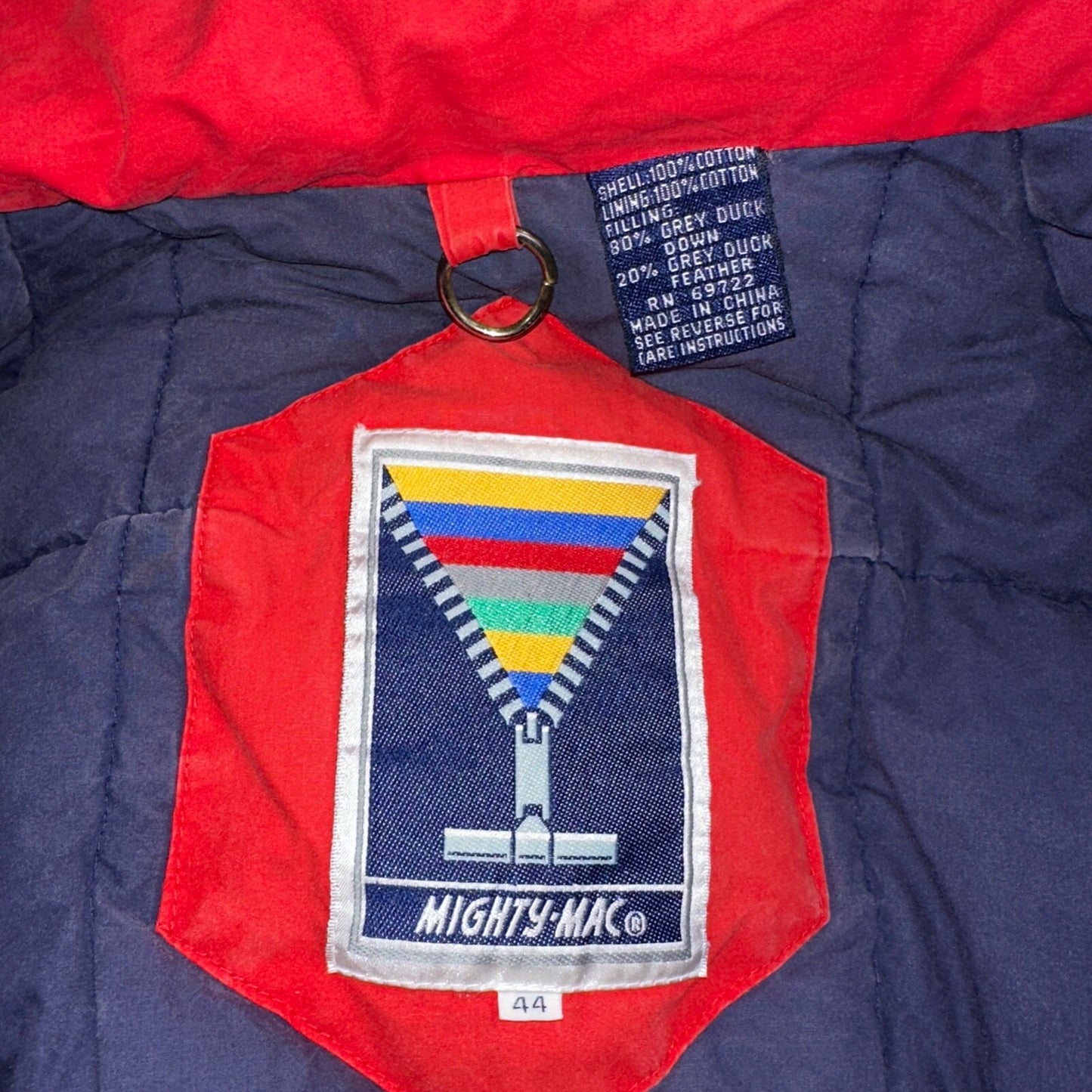 Mighty Mac Jacket Mens 44 Red Bomber Down Filled Norsac Puffer Vintage 80s