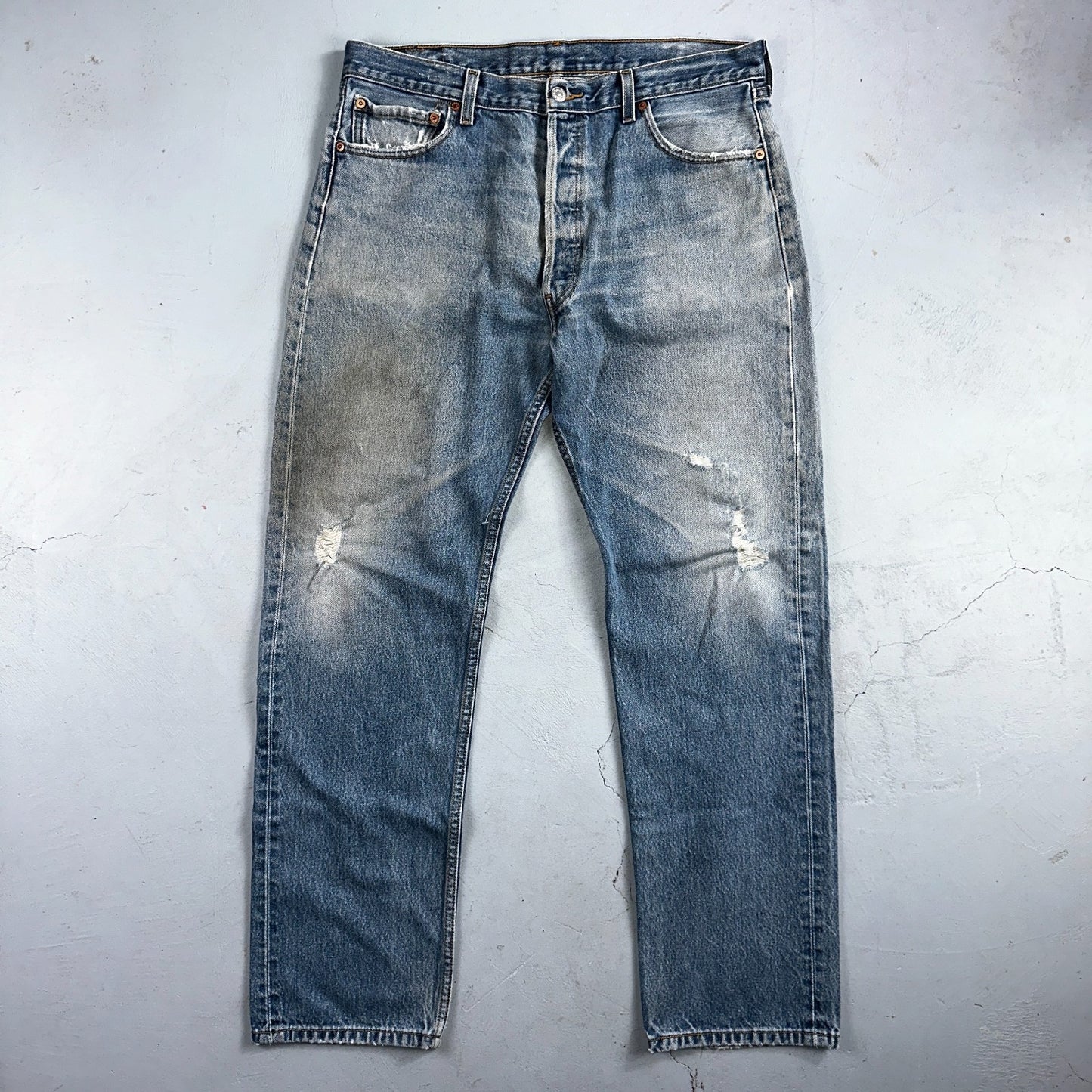 Levis 501 Vintage Y2K 90s XX Straight Leg Jeans Blue Med Wash 38x36 Act 35x31
