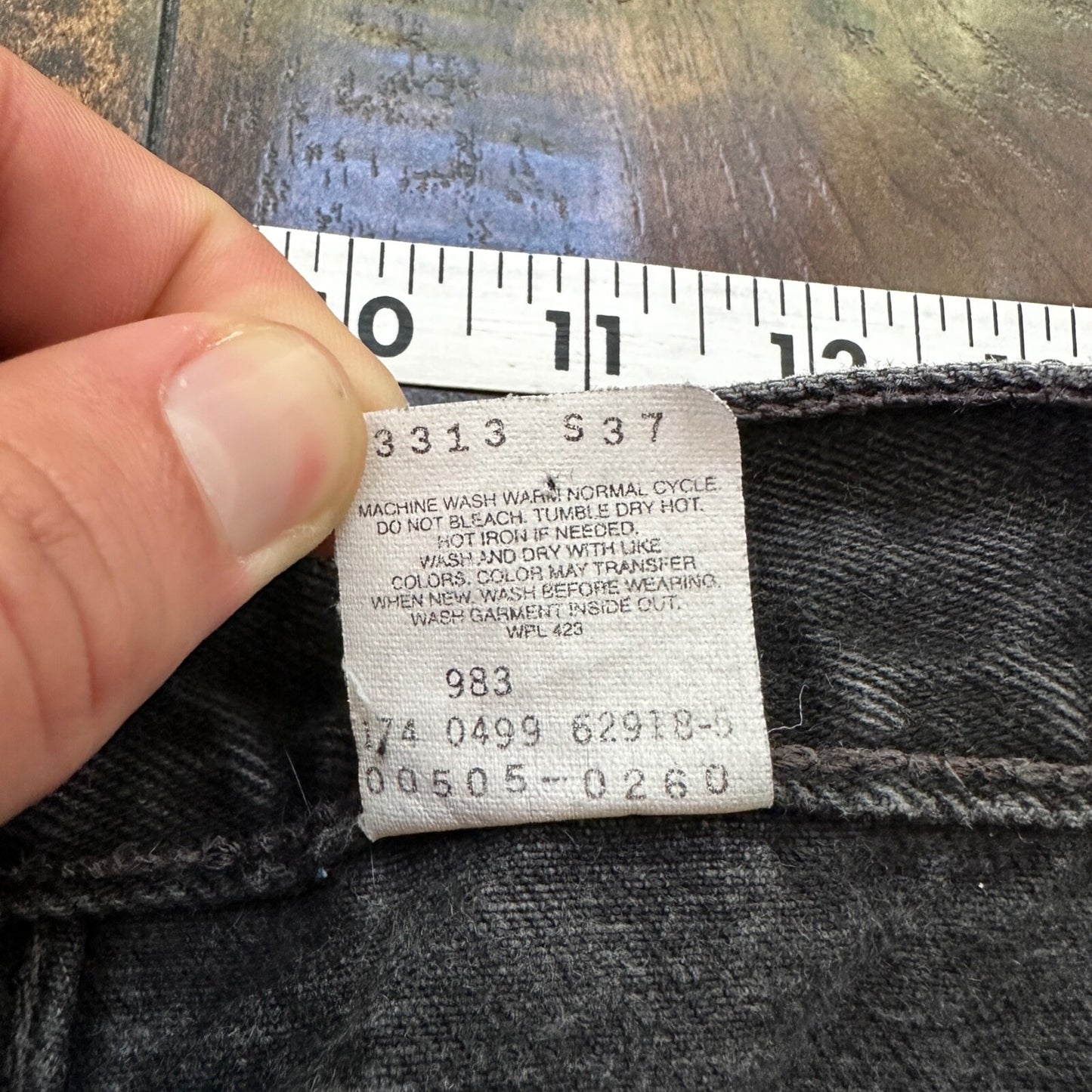 Levis 505 Vintage 90s Straight Leg XX Mexico Jeans 38x32 Black Wash Act 33x30