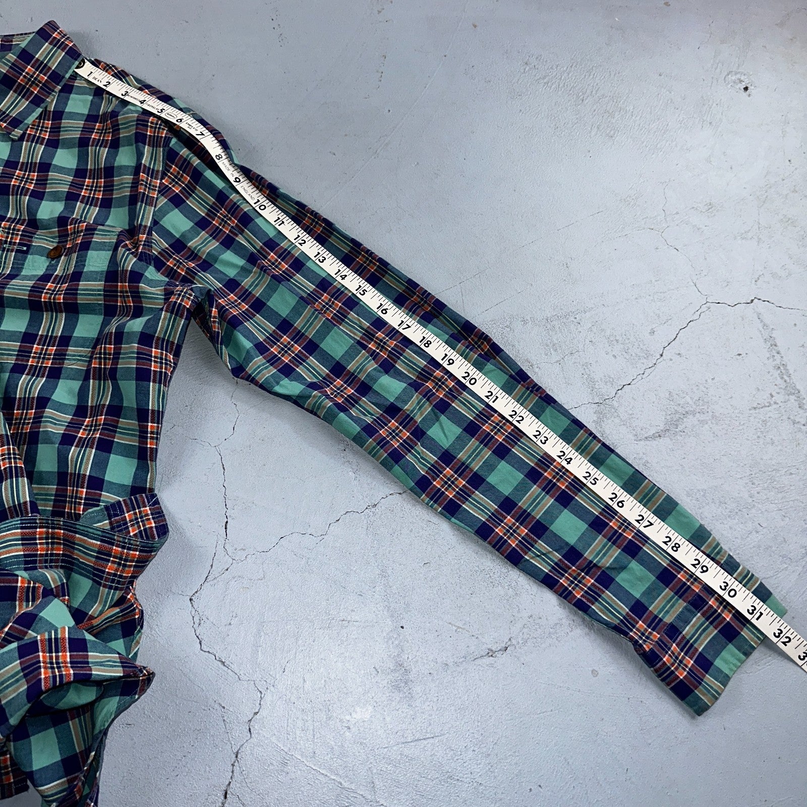 Polo Ralph Lauren Mens Long Sleeve Button Down Shirt Size M Plaid Green Blue