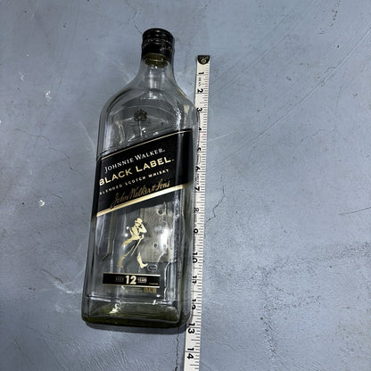 Black Label Johnnie Walker Whiskey 1.75L Empty Bottle Collectors Rare Vtg