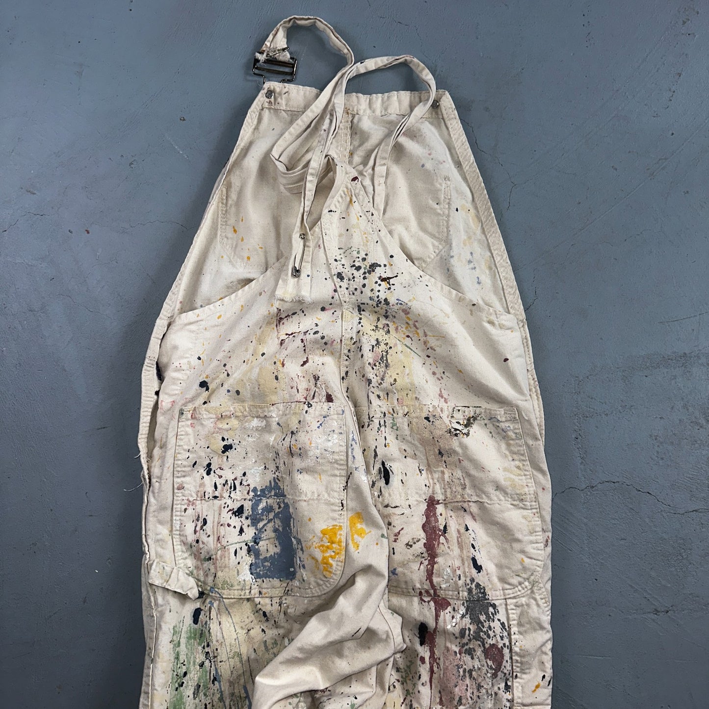 VTG Washington Dee Cee Thrashed Overalls Carpenter Bibs Workwear Painter Paint