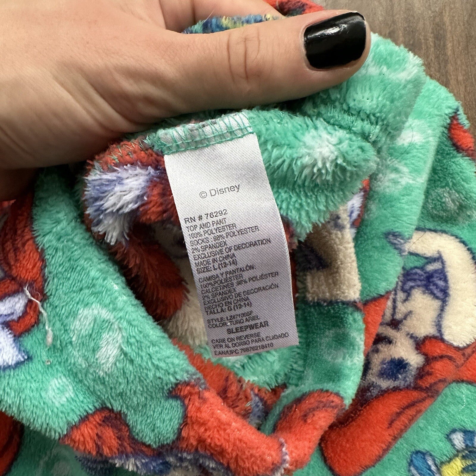 Disney Little Mermaid Ariel Flounder fleece pajama pants-RARE Vtg Womens