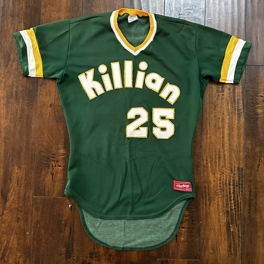 VTG USA Rawlings Green MLB Miami Oregon Baseball Jersey 38 1970s Killian 25