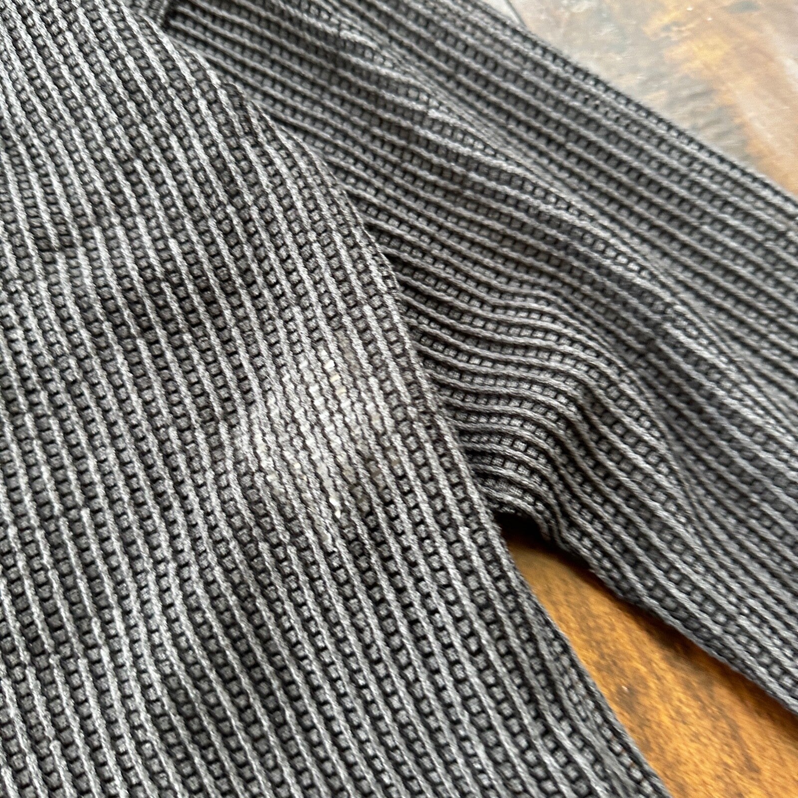 Zara Knit Chainmill Womens Sweater Shirt Size L Black/Grey Cute Top Crop