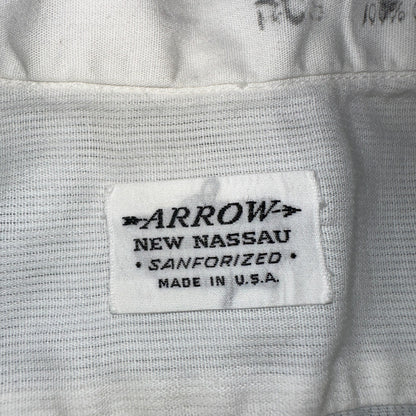 Arrow VTG 50s New Nassau Ruffle Front Dress Shirt Long Sleeve White 16-33