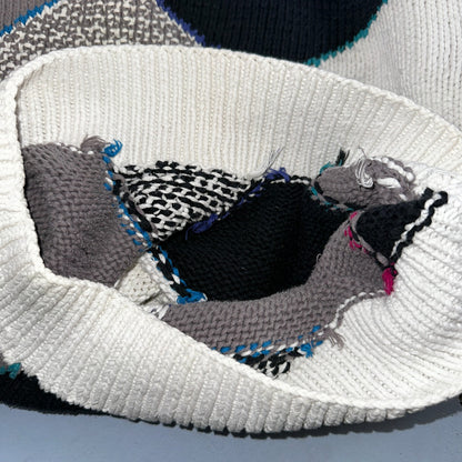 Vintage 80s Saratoga Robert Peritz Striped Cotton Cable Knit Golf Sweater Chic