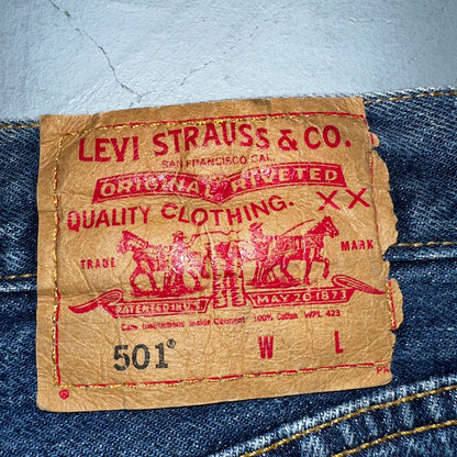 Levis 501 Vintage 90s XX Straight Leg Jeans Y2K Med Wash 33x32 Act 32x31