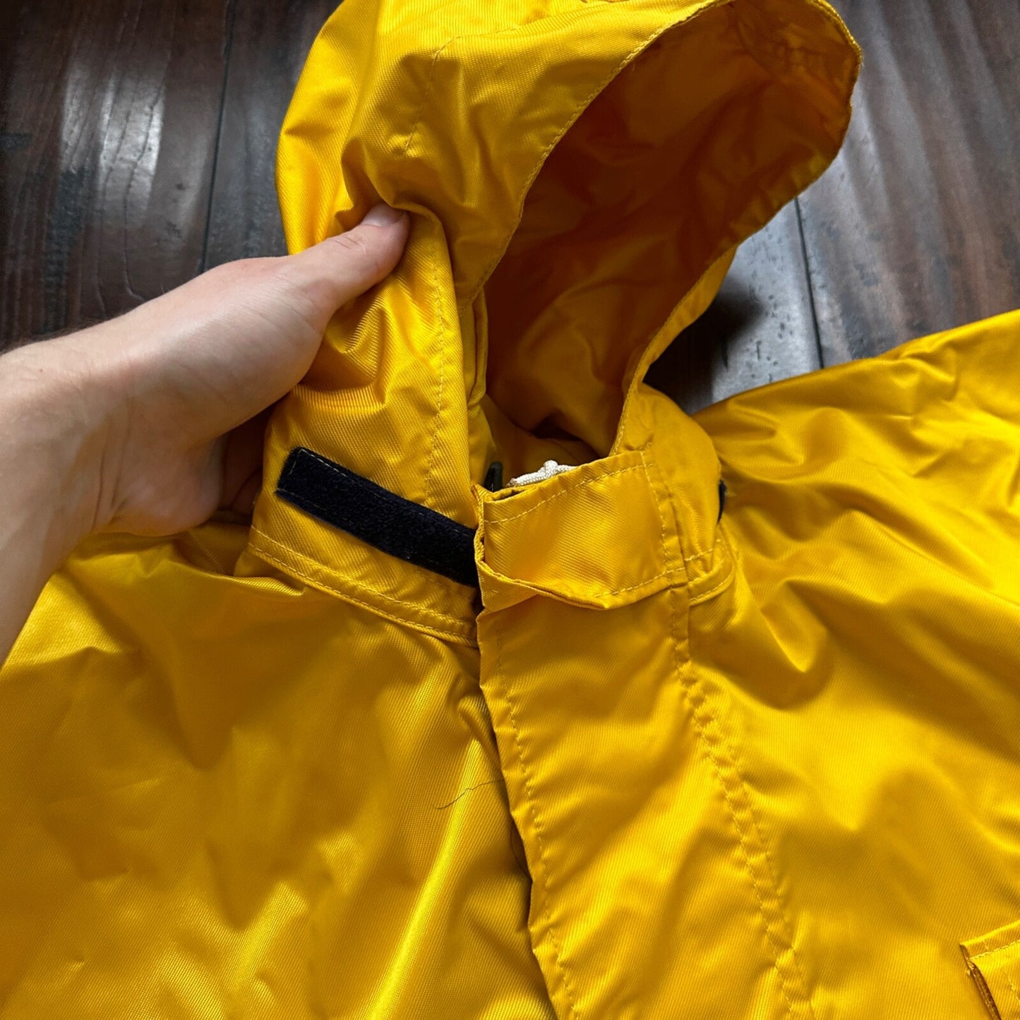 VTG Terrramar 1990s Diamond Jacket Mens Yellow XL Parka Rain Workwear