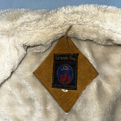 Vintage Suede Grande Bay Rancher Trucker Sherpa Lined Jacket Coat Men's 36