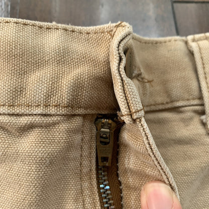 Vintage USA Made Carhartt Men's Thrashed Canvas Carpenter Shorts 90s Double Knee