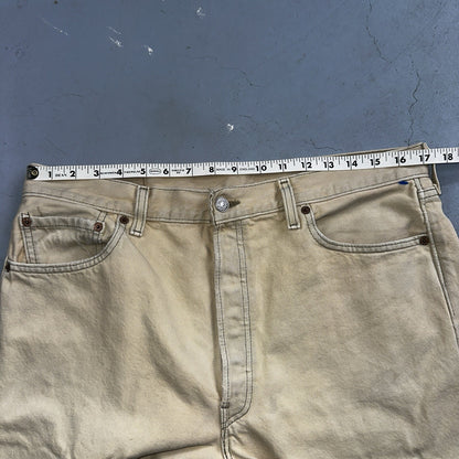 Levis 501 Vintage 90s USA XX Straight Leg Jeans Yellow Khaki 36x32 Act 34x31