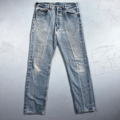 Levis 501 Vintage 90s USA XX Straight Leg Jeans 33x36 Light Wash Act 30x30