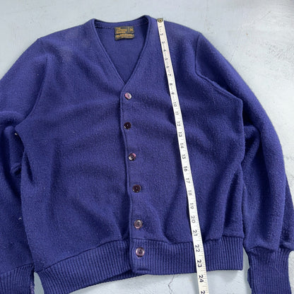 Vintage 80s JCPenney Acrylic Cardigan Sweater Men’s Size M Blue Penneys 1980s
