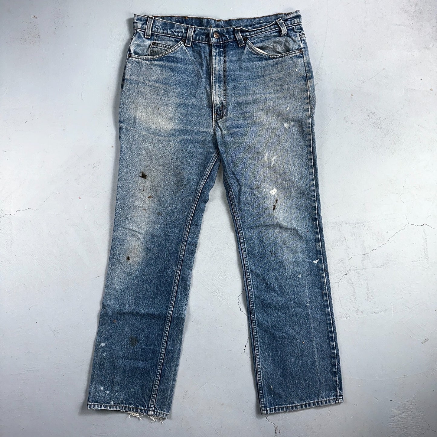 Levis 517 Vintage 80s USA Orange Tab Bootcut Flare Blue Worn Jeans Act 34x30