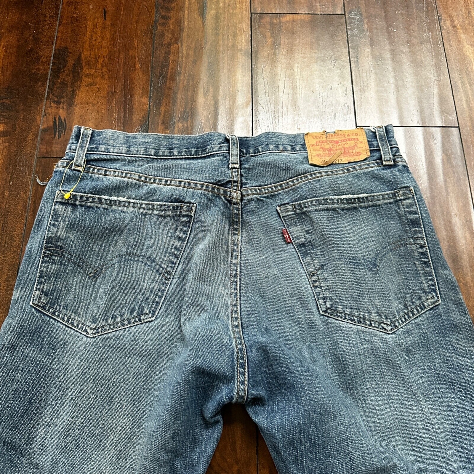 Levis LVC Big E VTG 90s Redline Selvedge Denim 505 Jeans USA Thrashed 36x34 501